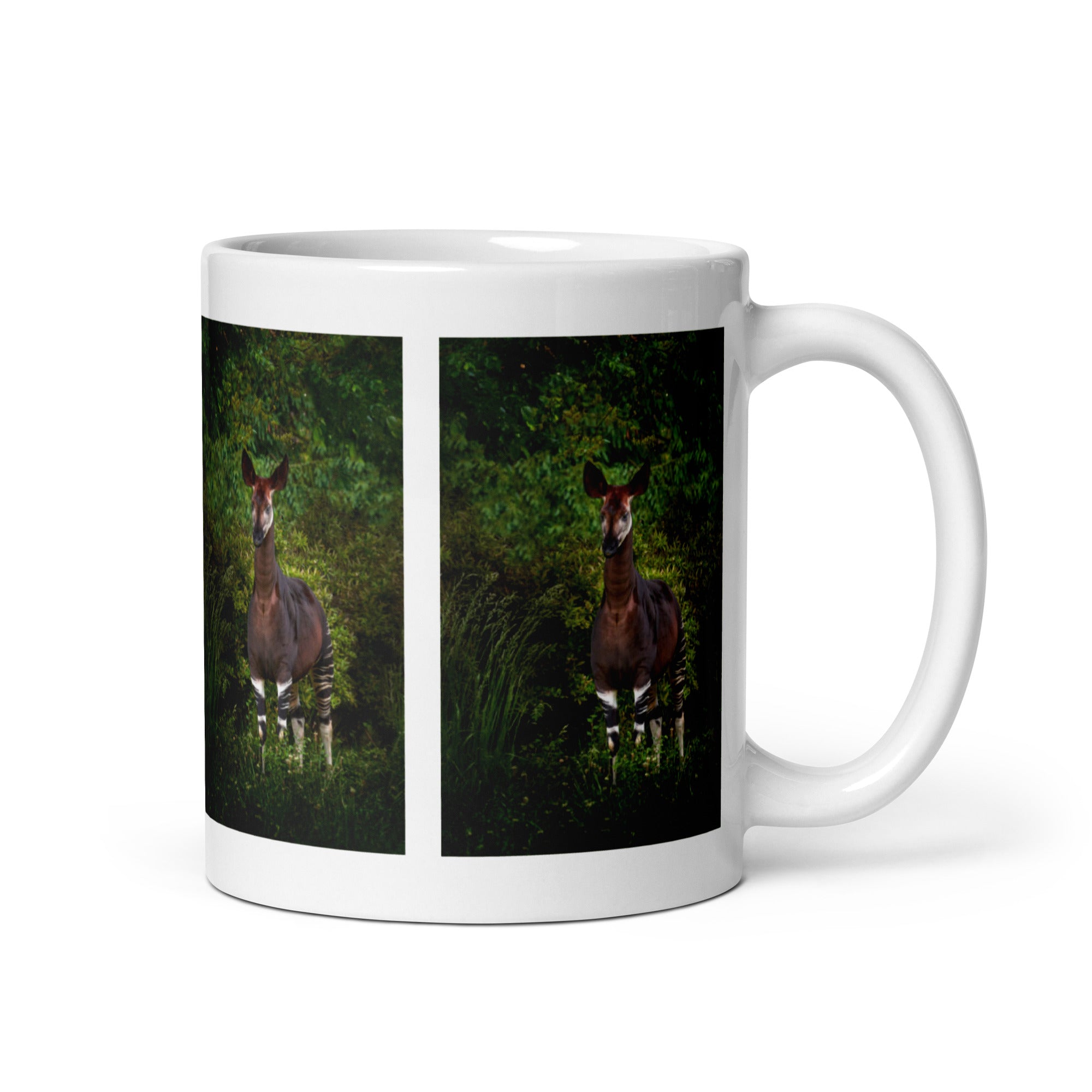 "Okapi Mug #1: The Forest Zebra (Ceramic)" - 0