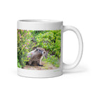 11 oz. white ceramic groundhog mug showing a groundhog in its natural habitat