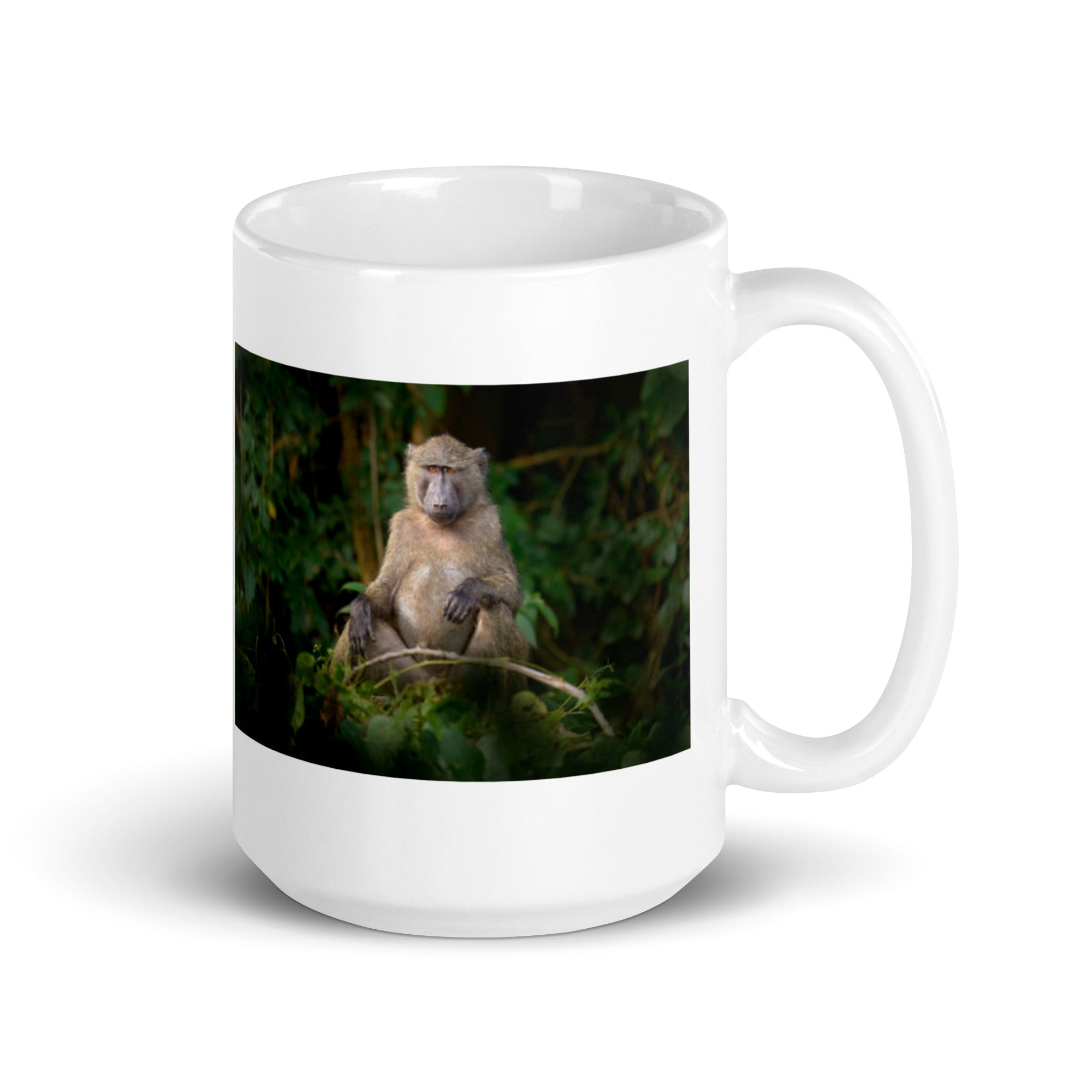 "Baboon Mug #1: The Savanna Socialite (Ceramic)"