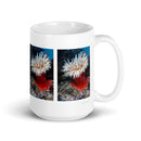 15 oz. white ceramic sea anemone mug showing a sea anemone in its natural habitat