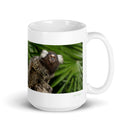 15 oz. white ceramic marmoset mug showing a marmoset in its natural habitat