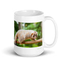 15 oz. white ceramic loris mug showing a loris in its natural habitat