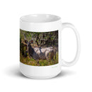 15 oz. white ceramic kudu mug showing a kudu in its natural habitat