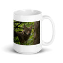 15 oz. white ceramic coyote mug showing a coyote in its natural habitat