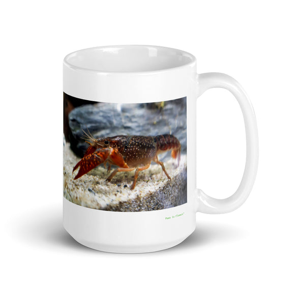 15 oz. white ceramic lobster mug showing a lobster in its natural habitat