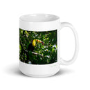 15 oz. white ceramic toucan mug showing a toucan in its natural habitat