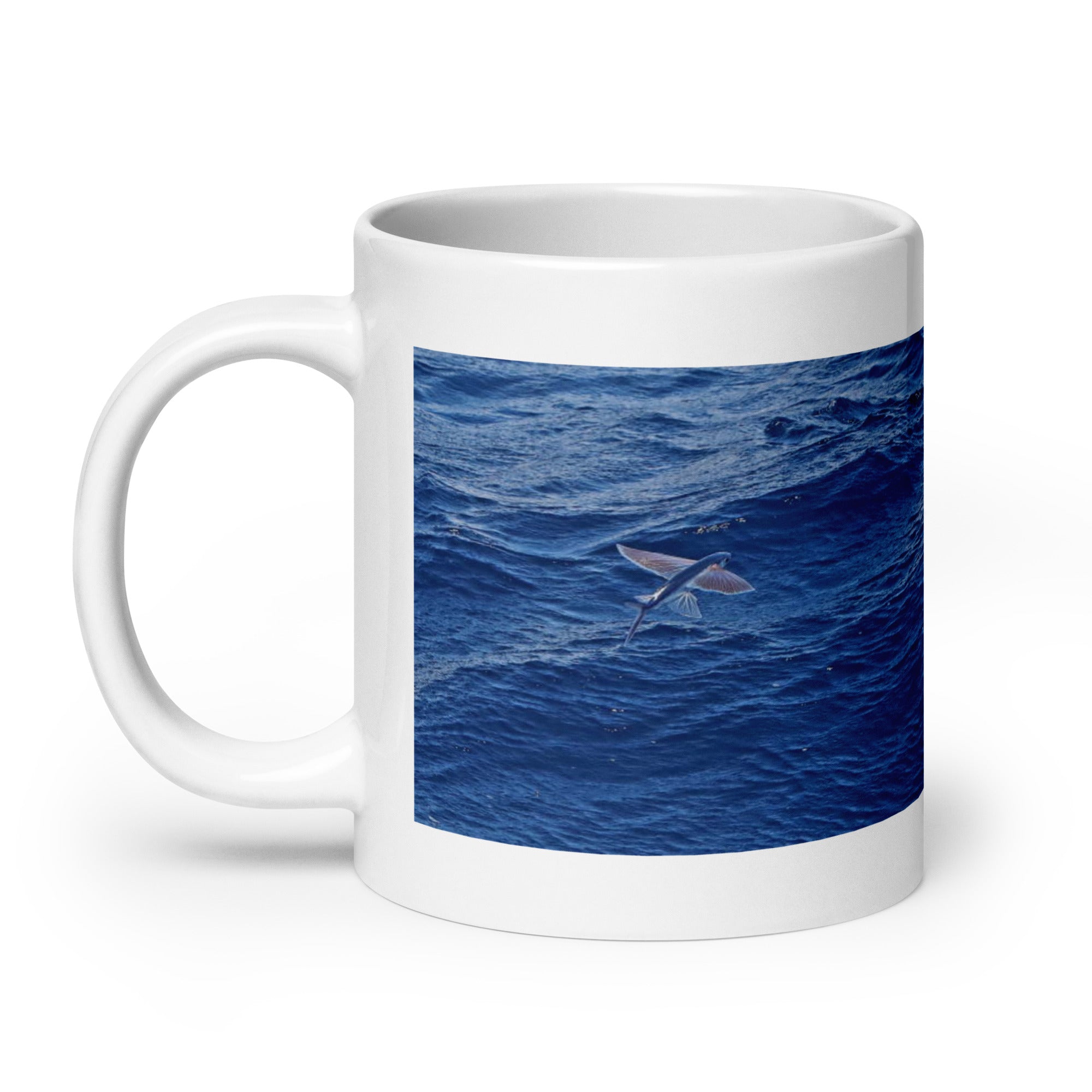 "Flying Fish Mug #1: The Winged Wave Rider (Ceramic)"