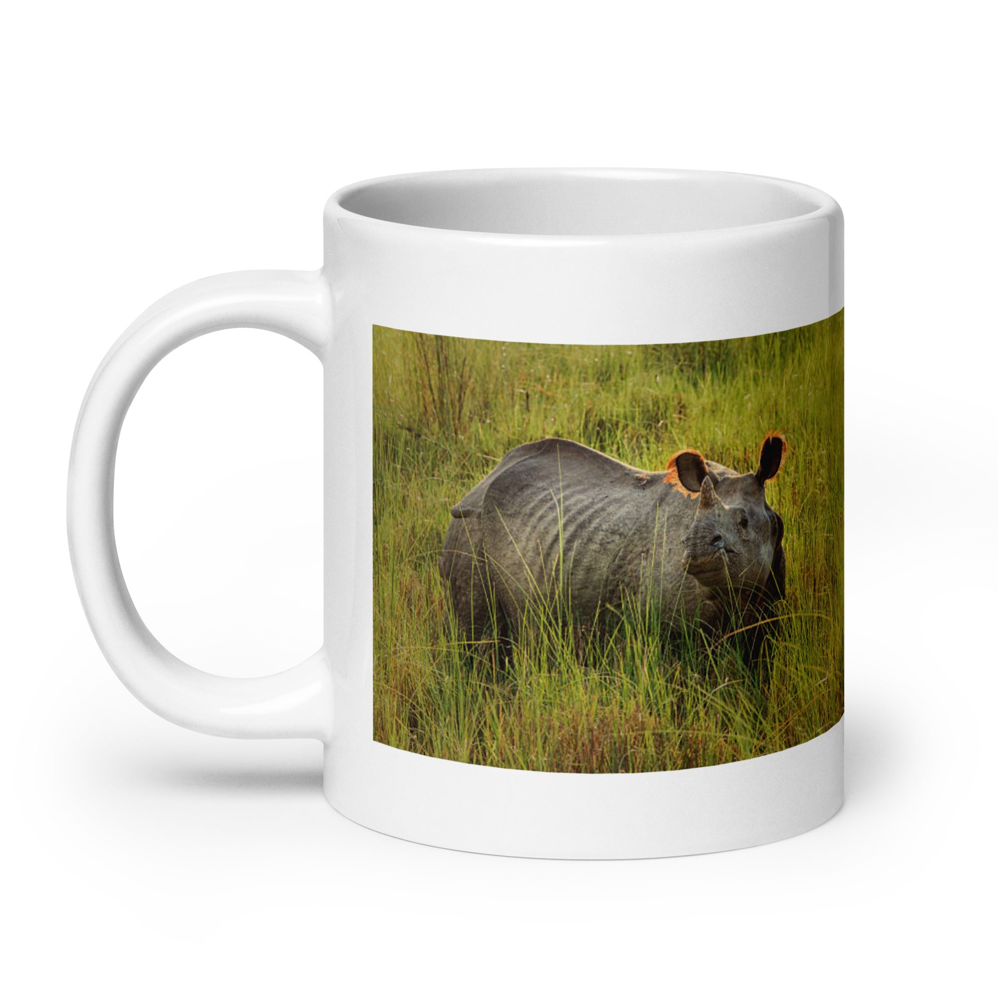 "Rhinoceros Mug #1: The Armored Grazer (Ceramic)"