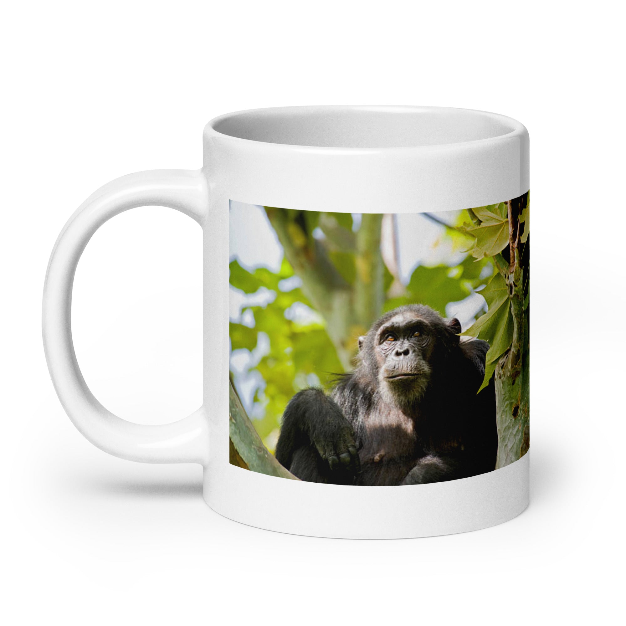 "Chimpanzee Mug #1: The Tool-Wielding Thinker (Ceramic)"