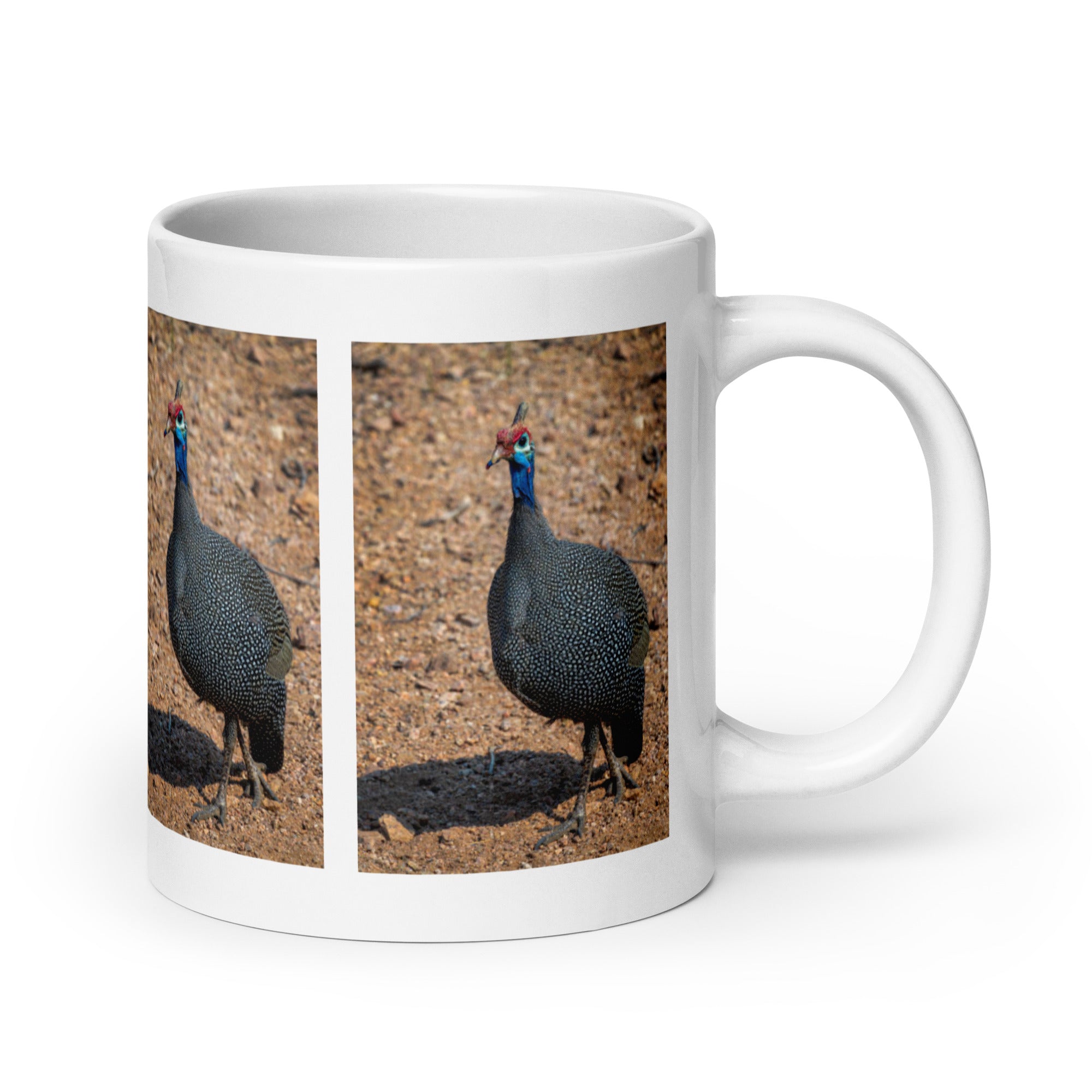 "Guinea Fowl Mug #1: The Spotted Sentinel (Ceramic)"