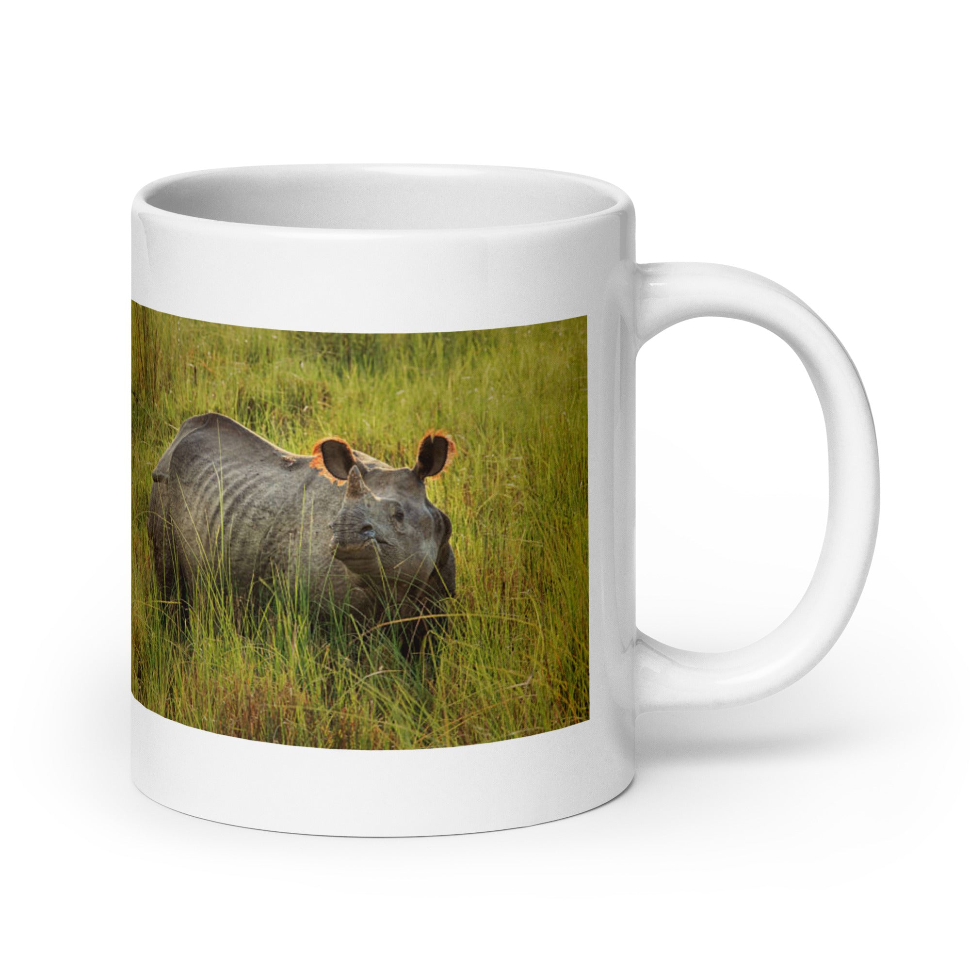 "Rhinoceros Mug #1: The Armored Grazer (Ceramic)"