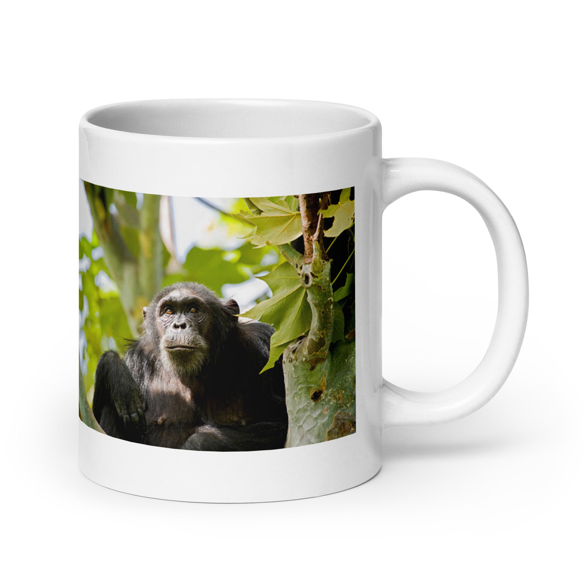 "Chimpanzee Mug #1: The Tool-Wielding Thinker (Ceramic)"