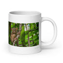 20 oz. white ceramic tarsier mug showing a tarsier in its natural habitat