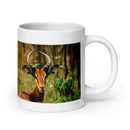 20 oz. white ceramic impala mug showing an impala in its natural habitat