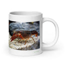 20 oz. white ceramic lobster mug showing a lobster in its natural habitat